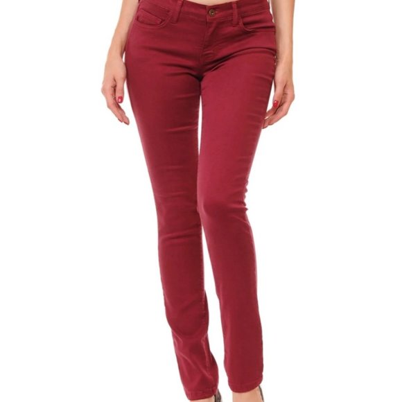 Angry Rabbit Burgundy Crimson Red Stretchy Soft Jeans Skinny Tapered Leg Sz 28/7 - Picture 10 of 12